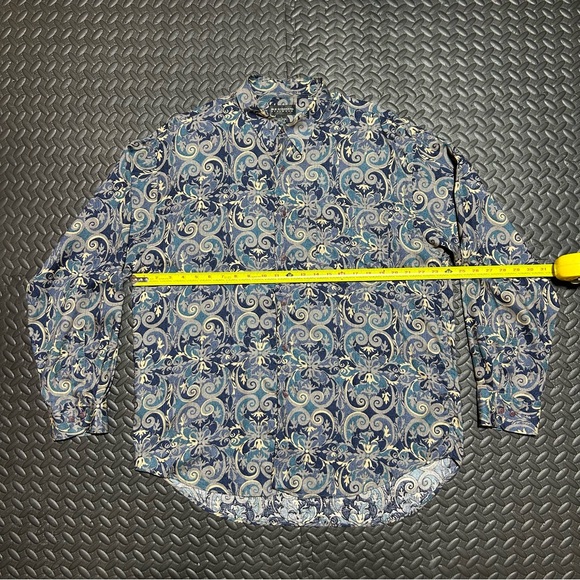 Vintage Reunion Menswear Shirt Button Up Paisley Abstract Rayon 90s Mens Large - Picture 7 of 14